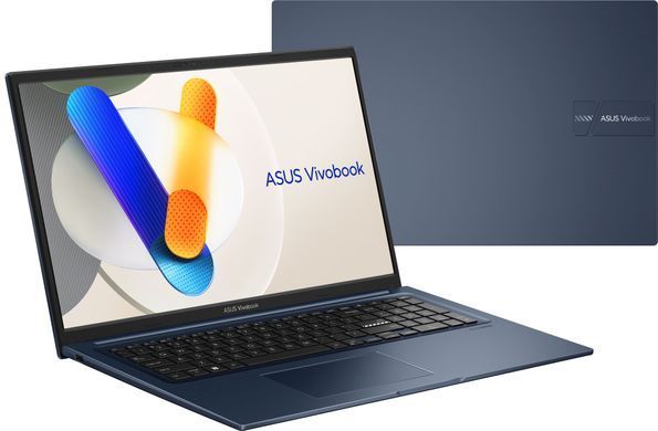 ASUS Ноутбук ASUS Vivobook 17 X1704VA-AU455 17.3" FHD IPS, Intel 5 120U, 16GB, F512GB, UMA, NoOS, Блакитний 90NB13X2-M003T0 фото