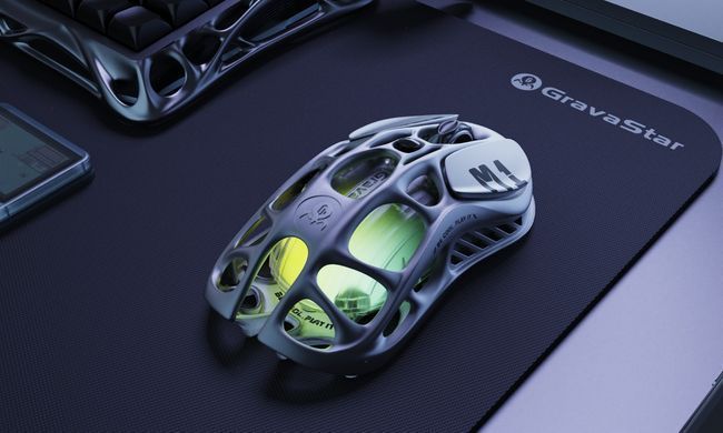 GravaStar Мышь Mercury M1 Pro, magnesium alloy body, BT/WL/USB-A, RGB, Gunmetal Gray GRAVASTARM1PRO_GRY фото