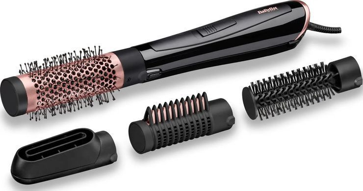 BaByliss Фен-щітка, 1000Вт, 2 режими, іоніз-я, хол. обдув, кераміка, чорний AS126E фото