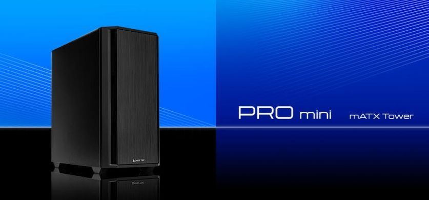 Chieftec Корпус Pro Mini, без БЖ, 1xUSB3.0, 1xUSB2.0, 1xUSB Type-C, 1x120мм, Sound insulated panels, VGA 330мм, LCS ready, mATX, чорний AZ-01B-OP фото