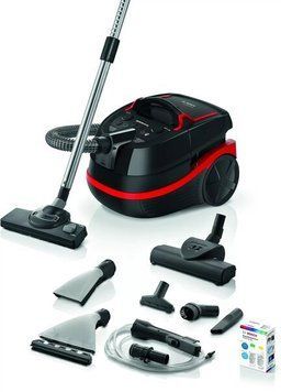 Bosch Пылесос моющий, 2100Вт, мешок-2.5л, вода -5л, НЕРА13, турбощётка, черный BWD421POW фото