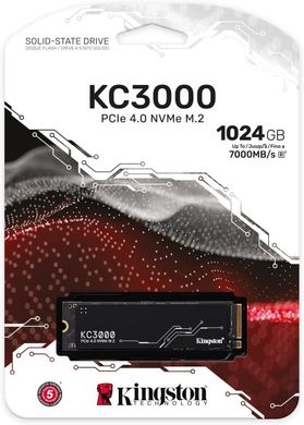Накопичувач SSD Kingston M.2 1TB PCIe 4.0 KC3000 SKC3000S/1024G фото