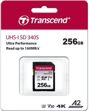 Transcend Карта памяти SD 256GB C10 UHS-I U3 A2 R160/W90MB/s 4K TS256GSDC340S фото