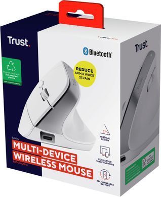Trust Миша Trust Bayo+ Multidevice Ergonomic, BT/WL/USB-A, біла 25399_TRUST фото