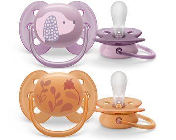 AVENT Пустушка Avent Ultra Soft, 6-18 міс., дизайн для дівчат, 2 шт. SCF091/18 фото