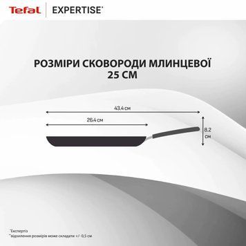 Tefal Tefal Pancake Pan, Expertise, 25cm, aluminum, bakelite, black G3213832 фото