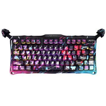 GravaStar Клавіатура механічна Mercury V75 Pro 80keys, Magnetic Jade Gaming, 8K, USB-A, RGB, Neon Graffiti GSV75PRO_U_CG_BLK фото