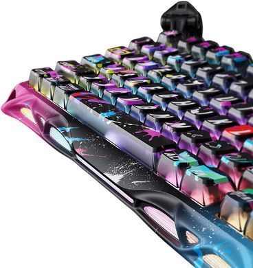 GravaStar Клавиатура механическая Mercury V75 Pro 80keys, Magnetic Jade Gaming, 8K, USB-A, RGB, Neon Graffiti GSV75PRO_U_CG_BLK фото