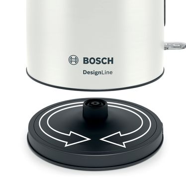 Электрочайник Bosch, 1.7л, металл, белый TWK5P471 фото