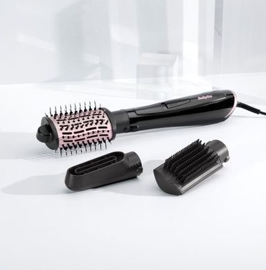 BaByliss Фен-щітка Style Smooth, 1000Вт, 2 режими, іоніз-я, хол. обдув, кераміка, чорний AS128E фото