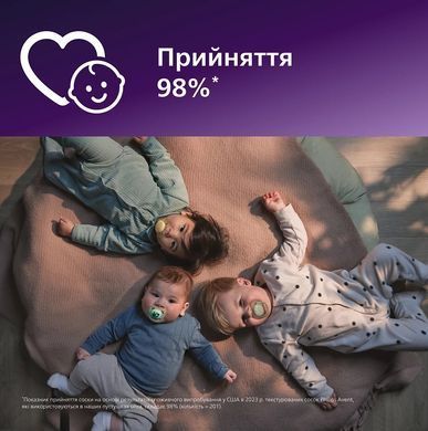 AVENT Пустушка Avent Ultra Air, 0-6 міс., 2 шт, дизайн для дівчат. SCF087/04 фото