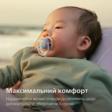 AVENT Пустушка Avent Ultra Air, 0-6 міс., 2 шт, дизайн для дівчат. SCF087/04 фото