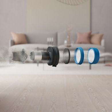 Electrolux Пылесос беспроводный, влажная уборка, конт пыль -0.3л, 5 насадок, синий EP71B14WET фото