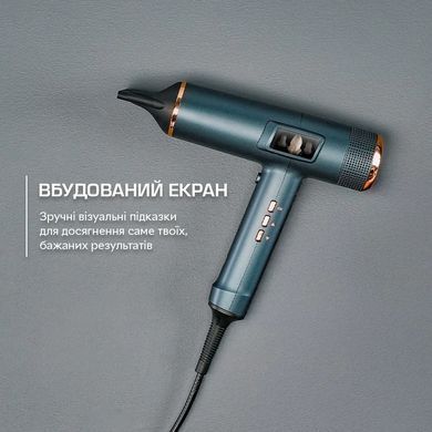 Rowenta Фен Rowenta Maestria For you, 1800Вт, 3 режими, дифузор, іоніз-я, хол. обдув, дисплей, синій HY9430E0 фото