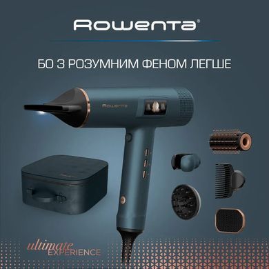 Rowenta Фен Rowenta Maestria For you, 1800Вт, 3 режими, дифузор, іоніз-я, хол. обдув, дисплей, синій HY9430E0 фото