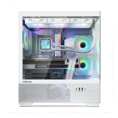 Zalman Корпус Chronix без БП, 1xUSB3.0, 1xUSB2.0, 1x Type C, 2x120мм ARGB Reverse, 1x120мм ARGB, VGA 410мм, LCS ready, TG Side/Front Panel, ATX, белый CHRONIXWHITE фото