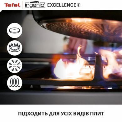 Tefal Набір посуду Tefal Ingenio Excellence+, 3 предмети, алюміній, нержавіюча сталь, бакеліт, чорний P0009553 фото