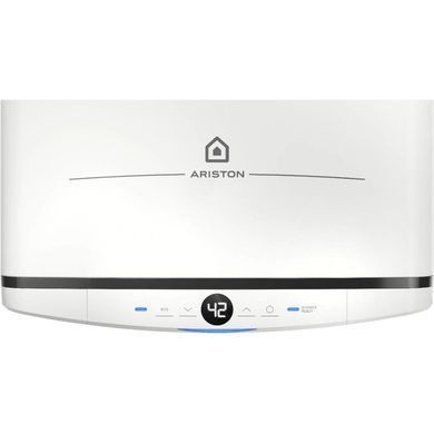 Ariston Водонагрівач електричний Ariston VELIS PRO 100 EU плаский, слім, 100л, 2*1,5 кВт, емал. нагр. ел, ун. монтаж, ел. кер-ня, B, білий