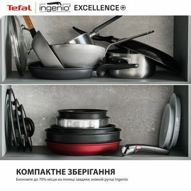 Tefal Набір посуду Tefal Ingenio Excellence+, 3 предмети, алюміній, нержавіюча сталь, бакеліт, чорний P0009553 фото
