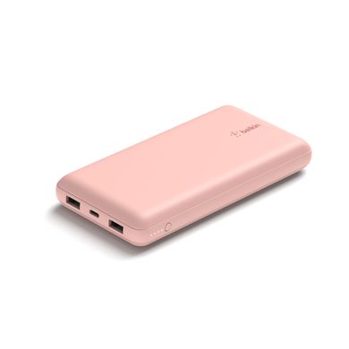Акумулятор портативний літій-іонний Power Bank Belkin 20000мА·год 15Вт, 2хUSB-A/USB-C, рожевий BPB012BTRG фото