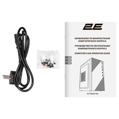 2E Корпус 2E TeamX TMX04 з БЖ 2E ATX500W, 2xUSB3.0, 1x80мм, VGA 220мм, mATX, чорний 2E-TMX04-500 фото