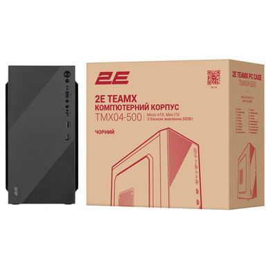 2E Корпус 2E TeamX TMX04 з БЖ 2E ATX500W, 2xUSB3.0, 1x80мм, VGA 220мм, mATX, чорний 2E-TMX04-500 фото