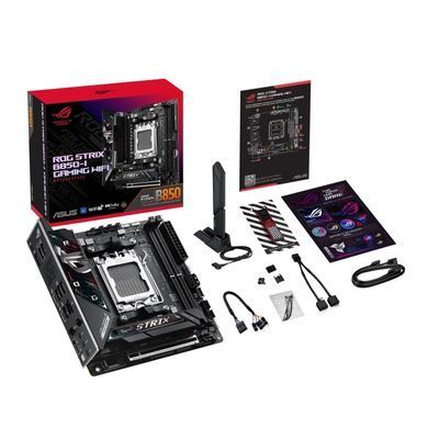 ASUS Материнcька плата ROG STRIX B850-I GAMING WIFI sAM5 B850 2xDDR5 M.2 HDMI USB Type-C WiFi BT mITX 90MB1K30-M0EAY0 фото