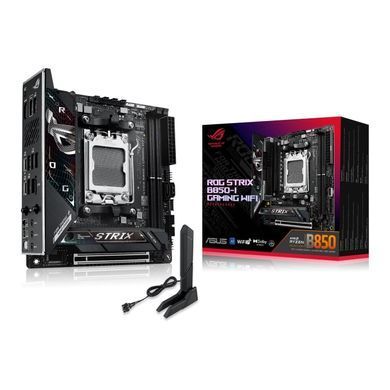 ASUS Материнcька плата ROG STRIX B850-I GAMING WIFI sAM5 B850 2xDDR5 M.2 HDMI USB Type-C WiFi BT mITX 90MB1K30-M0EAY0 фото