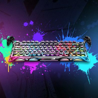 GravaStar Клавиатура механическая Mercury V75 Pro 80keys, Magnetic Jade Gaming, 8K, USB-A, RGB, Neon Graffiti GSV75PRO_U_CG_BLK фото