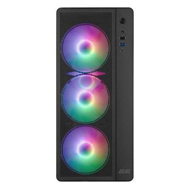 2E Gaming Корпус Credo Plus V510B без БЖ, 1xUSB3.0, 1х USB 2.0, 1xUSB Type-C, 4x120мм ARGB, VGA 310мм, TG Side Panel, ATX, чорний 2E-V510B фото