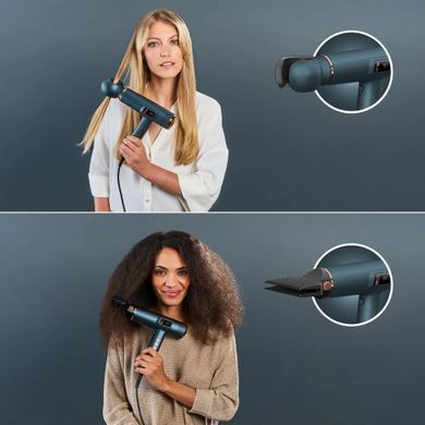 Rowenta Фен Rowenta Maestria For you, 1800Вт, 3 режими, дифузор, іоніз-я, хол. обдув, дисплей, синій HY9430E0 фото