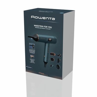 Rowenta Фен Rowenta Maestria For you, 1800Вт, 3 режими, дифузор, іоніз-я, хол. обдув, дисплей, синій HY9430E0 фото