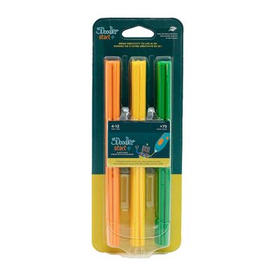 Набор стержней для 3D-ручки 3Doodler Start - МИКС (75 шт: оранжевый, желтый, зеленый) 3DS-ECO-MIX2-75 фото