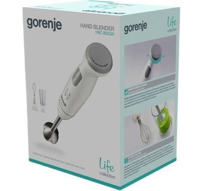 Gorenje Блендер погружной 800Вт, 3в1, чаша-500мл, измельчитель, белый HBC802QW фото