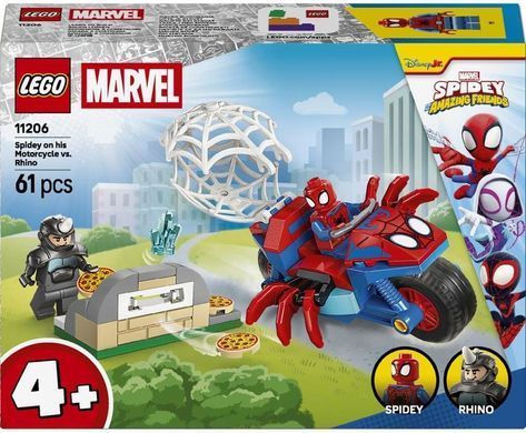 LEGO Конструктор LEGO Spidey Павук на мотоциклі проти Носорога 11206 фото