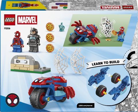 LEGO Конструктор LEGO Spidey Павук на мотоциклі проти Носорога 11206 фото