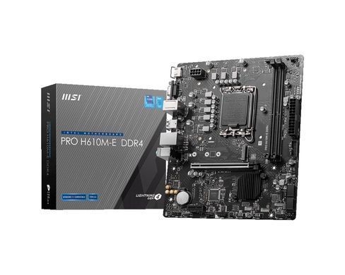 MSI Материнcкая плата PRO H610M-E DDR4 s1700 H610 2xDDR4 M.2 HDMI DSub mATX 911-7D48-062 фото