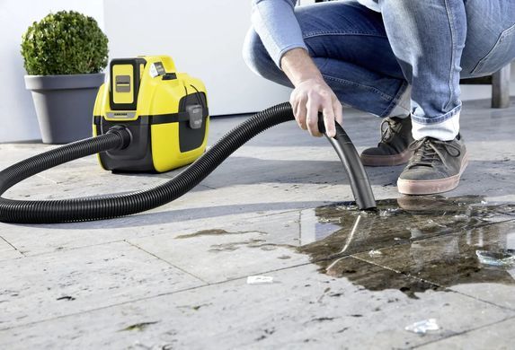 Karcher Пылесос хозяйственный WD 1 Compact Battery, 18В, 7л, 1.2м, 3.14 кг, SOLO 1.198-300.0 фото