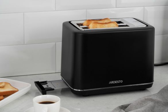 Тостер Ardesto Elegance T-K301E 800 Вт, LED дісплей, пластик, чорний T-K301E фото