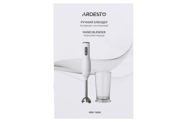 Блендер погружной Ardesto HBK-740W, 500Вт, чаша-700мл, белый HBK-740W фото