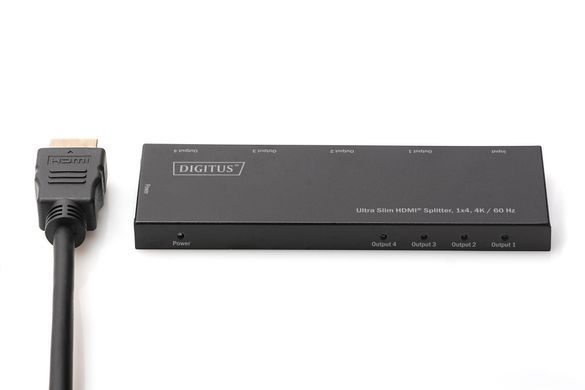 Digitus Видеосплиттер HDMI (INx1 - OUTx4), 4K, Ultra Slim DS-45317 фото