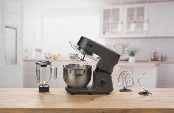Gorenje kitchen machine 1000W, cup-iron, case-iron, nozzles-7, silver+black MMC1000CA фото