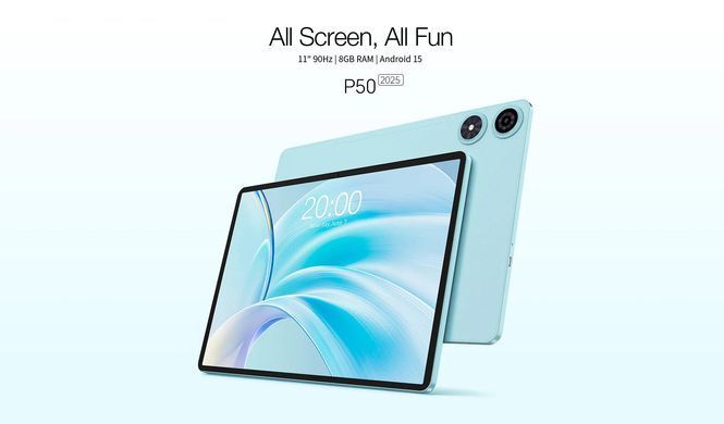 TECLAST Tablet P50 (2025) 11" 8GB, 128GB, LTE, 7000mAh, Android, Blue 6940709687550 фото