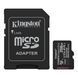 Kingston Карта памяти Kingston microSD 256GB C10 UHS-I A1 V10 R150MB/s + SD 1 - магазин Coolbaba Toys