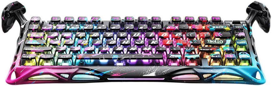 GravaStar Клавиатура механическая Mercury V75 Pro 80keys, Magnetic Jade Gaming, 8K, USB-A, RGB, Neon Graffiti GSV75PRO_U_CG_BLK фото