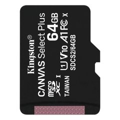 Карта пам'яті Kingston 64GB microSDXC C10 UHS-I R100MB/s Canvas Select Plus - купити в інтернет-магазині Coolbaba Toys