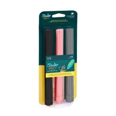 Набір стрижнів для 3D-ручки 3Doodler Start - МІКС (75 шт: чорний, рожевий, сірий) - купити в інтернет-магазині Coolbaba Toys