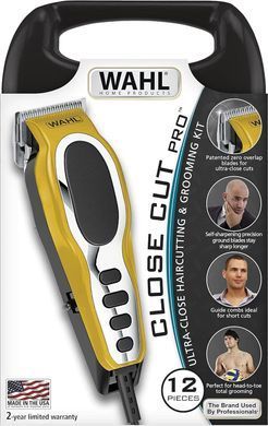 Moser WAHL hair clipper Close Cut Pro Clipper, network, vibration motor, nozzles-6, steel, case, yellow 79111-1616 фото