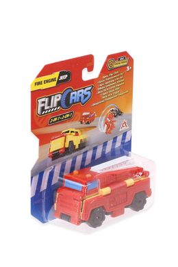 Машинка-трансформер Flip Cars 2 в 1 Спецтранспорт, Пожарный автомобиль и Внедорожник EU463875-05 фото