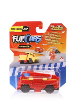Машинка-трансформер Flip Cars 2 в 1 Спецтранспорт, Пожежний автомобіль і Позашляховик EU463875-05 фото